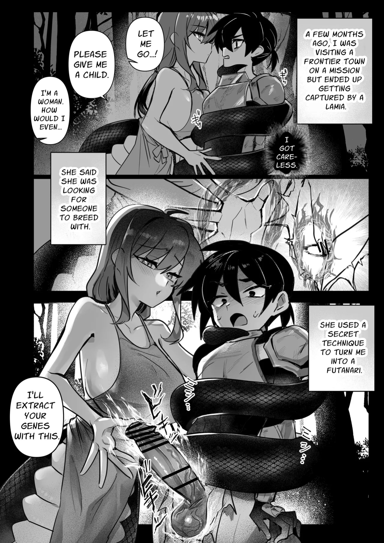 [Oisuke no Tsukue (Oisuke)] Dickchick Knightess Assailed By A Lamia For Mating Sex [APA]