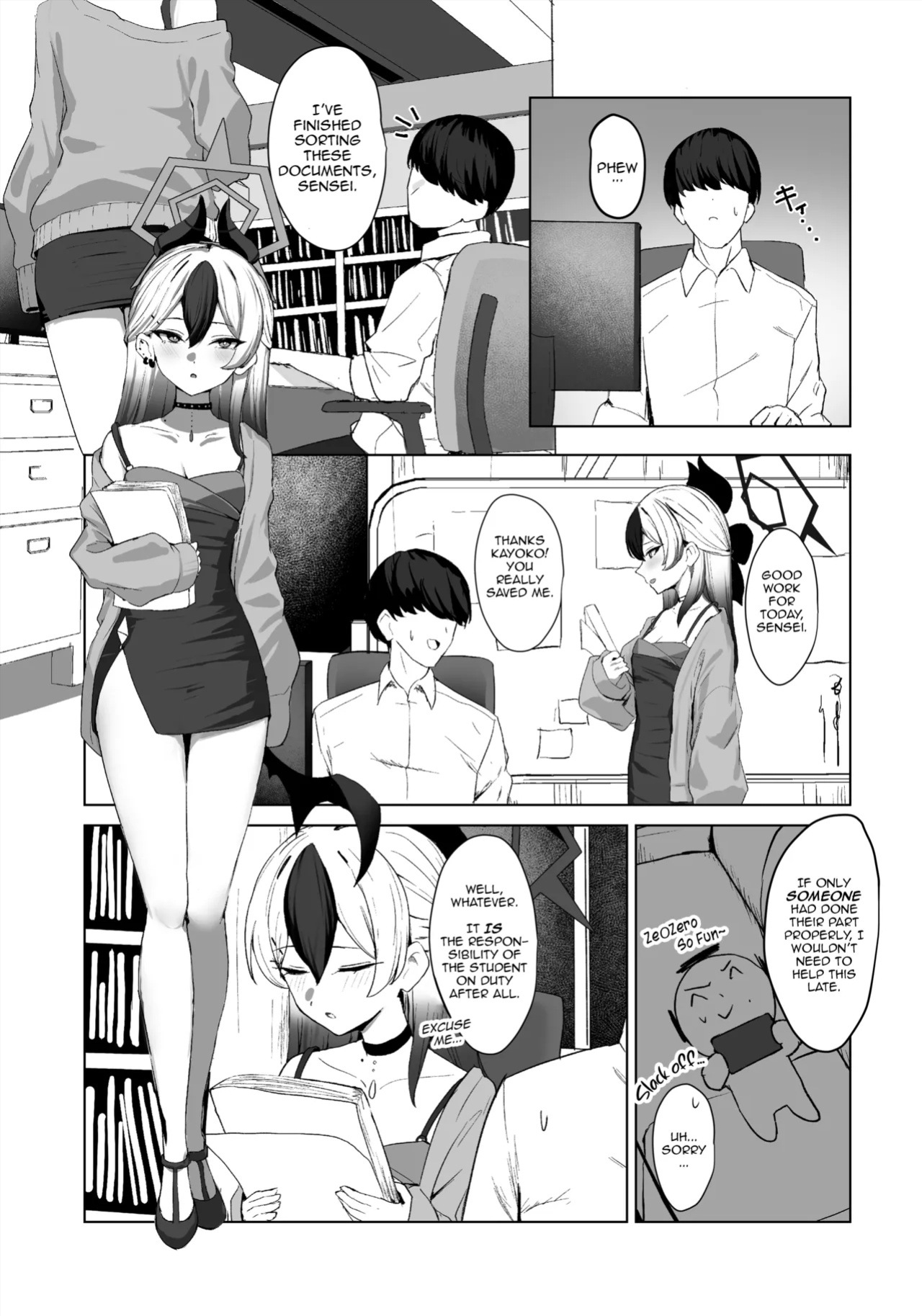 [NikomiC Ramen (Nichijou)] Oni no Sasoi | Devil's Temptation (Blue Archive) [DeppoTL]
