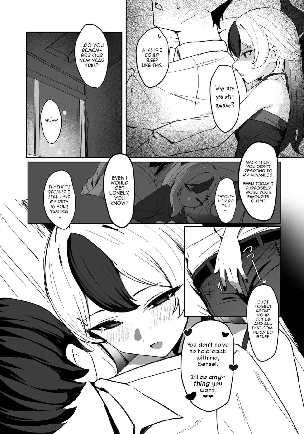 [NikomiC Ramen (Nichijou)] Oni no Sasoi | Devil's Temptation (Blue Archive) [DeppoTL]