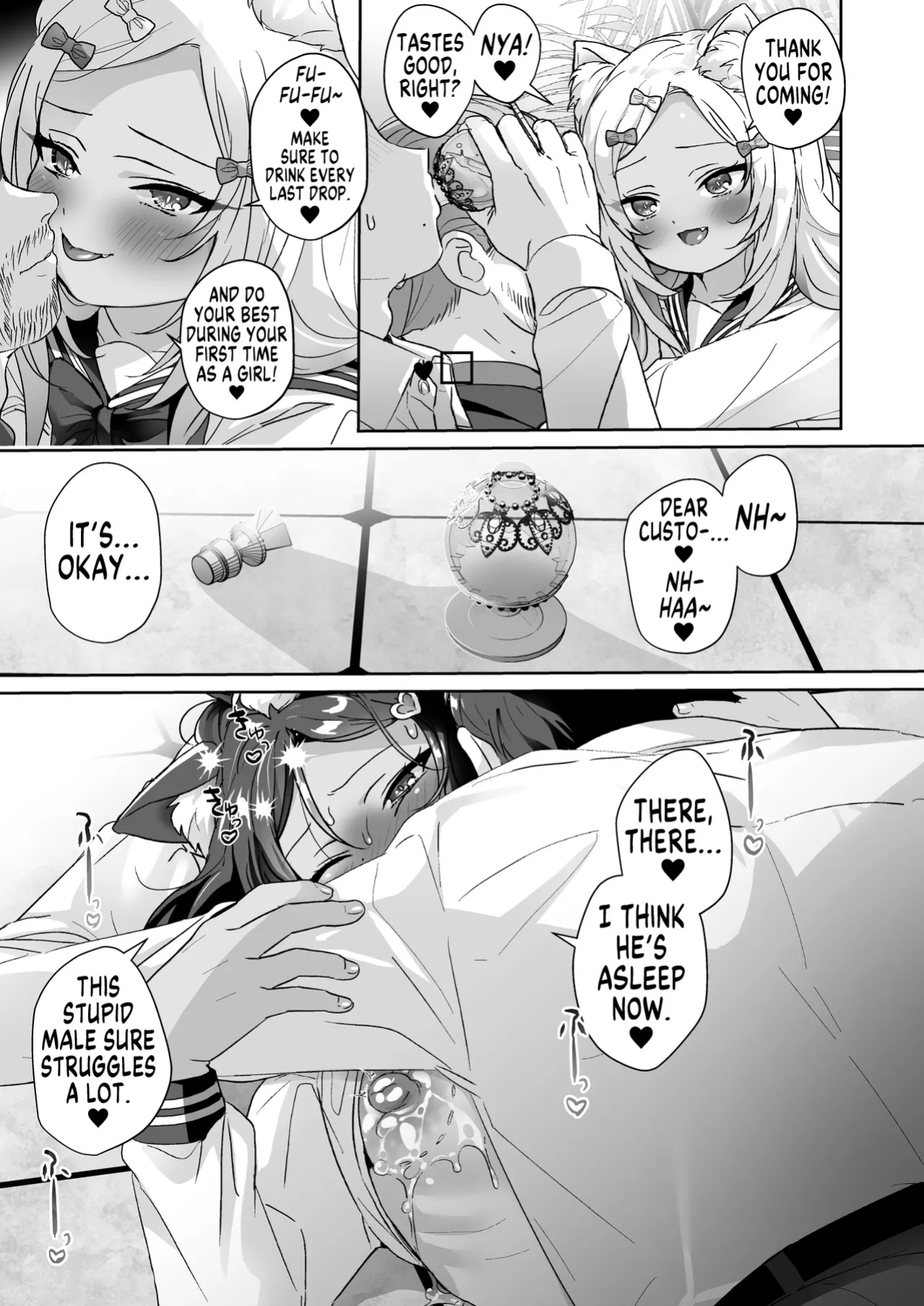 [Koko de Chikubi o Hitotsumami (Juurouta)] Shoujo Ochi -Ron-chan to Hajimete Course- | Falling for Being a Girl: My First Session With Lon-chan [GTF]