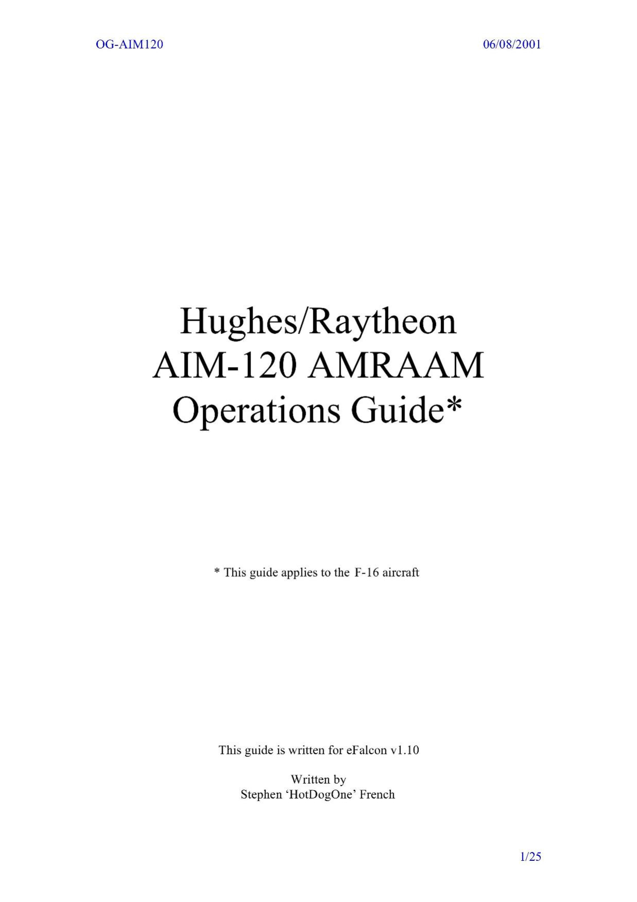 AIM-120 AMRAAM Operation Guide