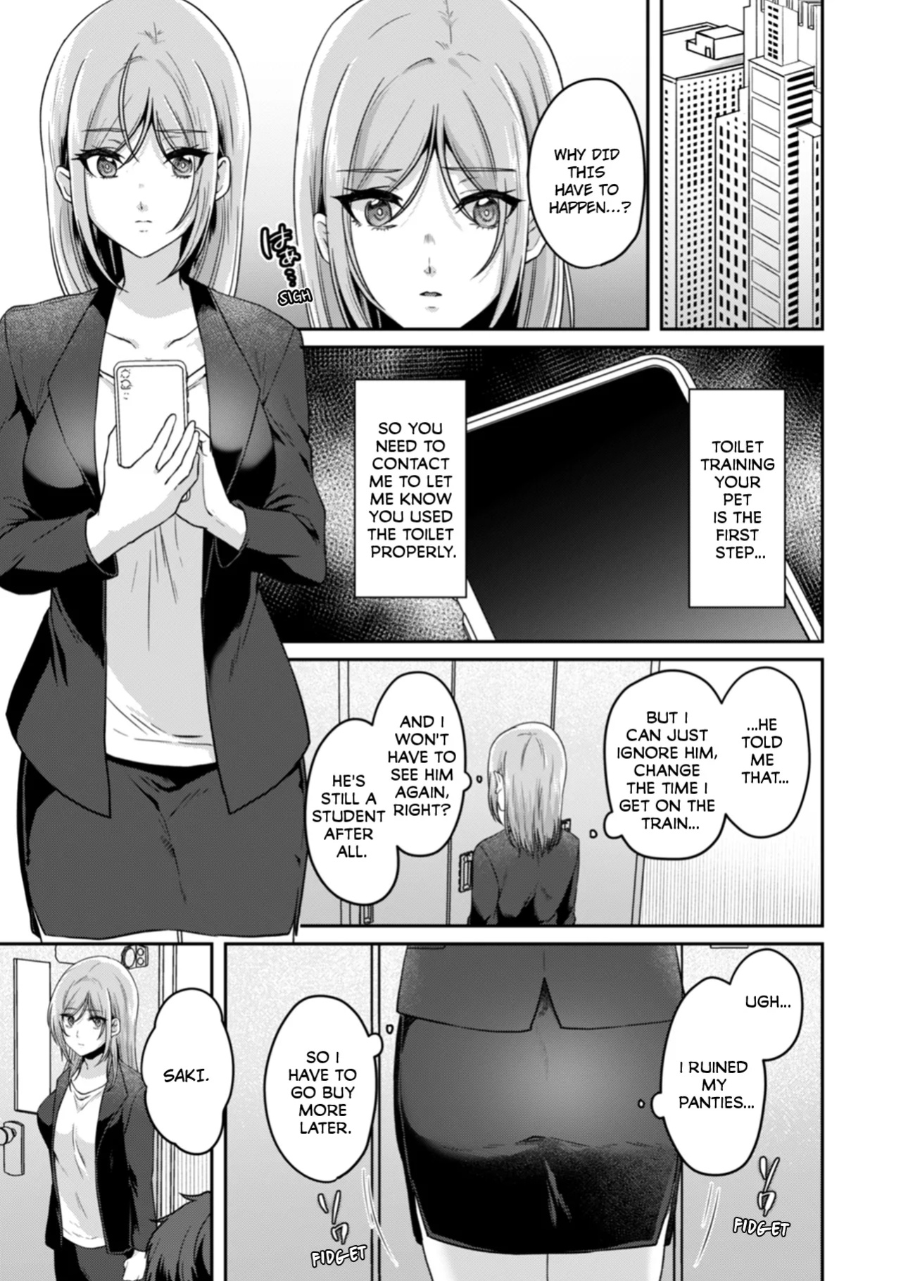 [Kinagi Rea] Manin Densha de Shikkin Sunzen!? Chikan Danshi no Ijiwaru na Yubi de Ikasare Tsuzuketa OL | Almost Pissing on a Crowded Train?! #1-16