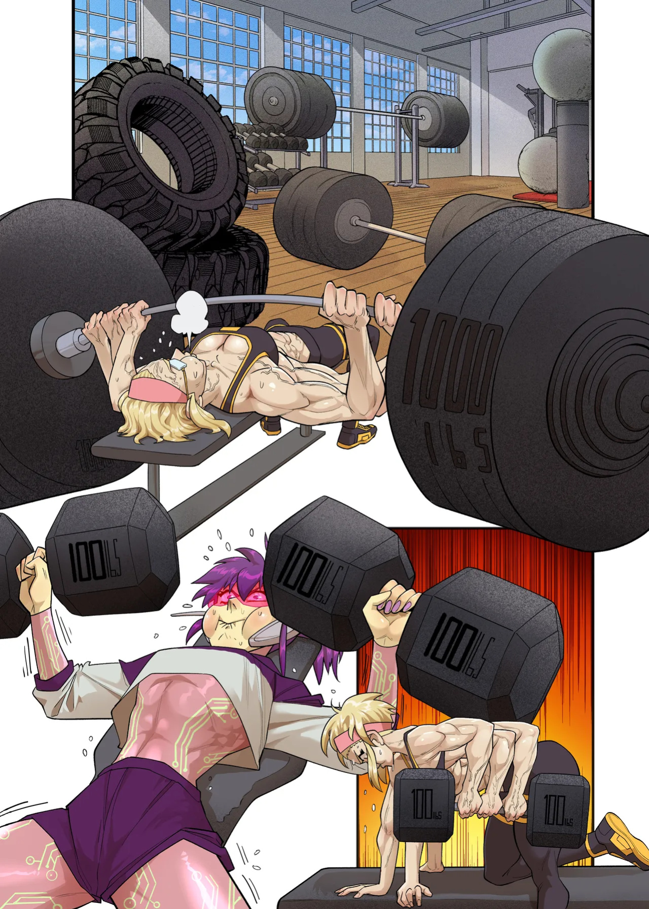 Spinny and Mecha Maid Hit the Gym (Spinnerette)