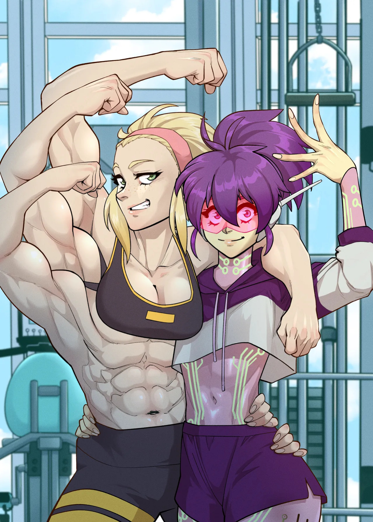 Spinny and Mecha Maid Hit the Gym (Spinnerette)