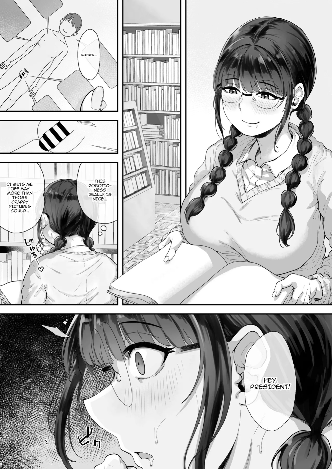 [Trampolines] Kyonyuu no Tosho Iinchou wa Ecchi na Koto ni Kyoumi Shinshin | The Busty Library Committee President Is Very Interested In Lewd Stuff