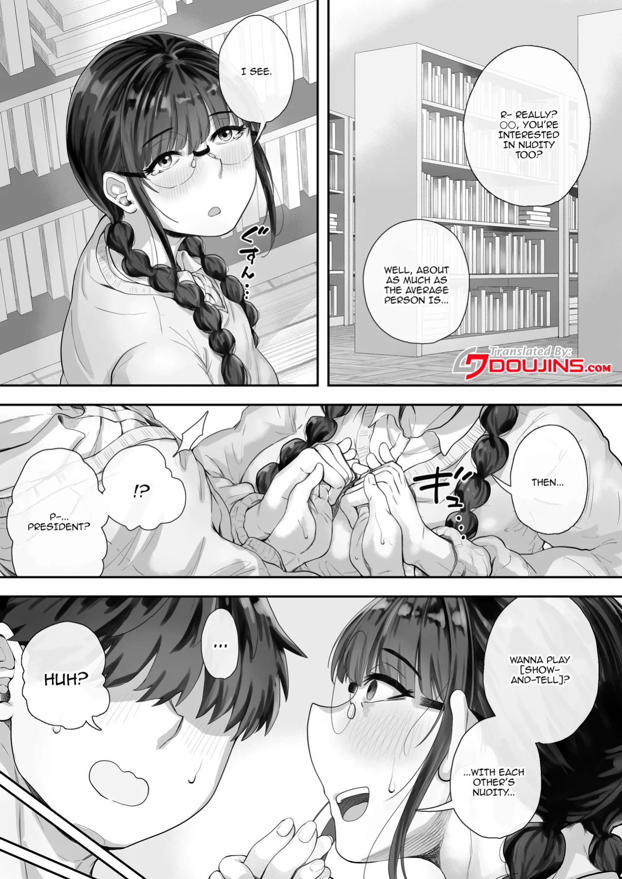 [Trampolines] Kyonyuu no Tosho Iinchou wa Ecchi na Koto ni Kyoumi Shinshin | The Busty Library Committee President Is Very Interested In Lewd Stuff