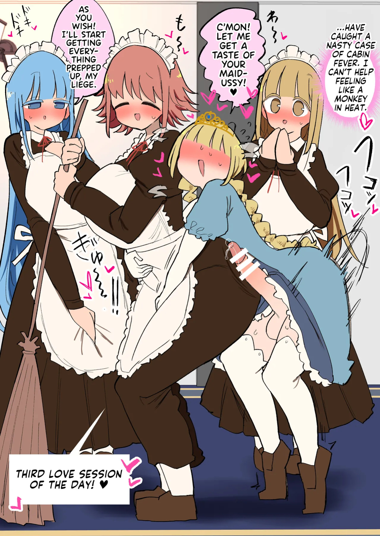 [Momomo] Futanari Oujo-sama no Seiyoku Hassan Maid Harem Sex [Team Rabu2]