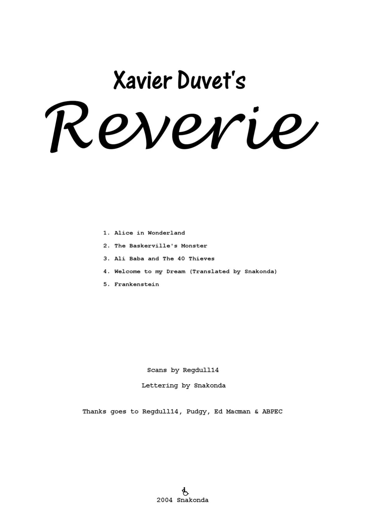 [Bédé Adult] Xavier Duvet - Reverie