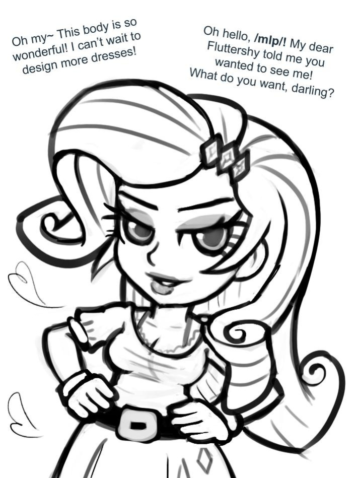 [livesmutanon] MLP - Equestria Girl (B&W)