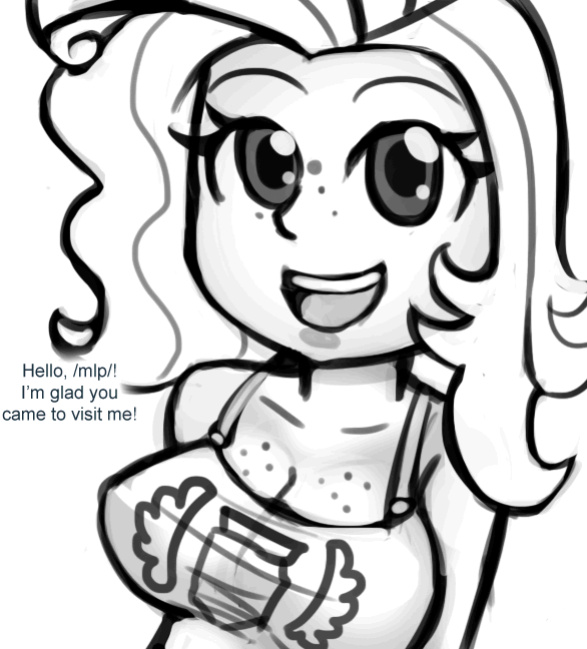 [livesmutanon] MLP - Equestria Girl (B&W)