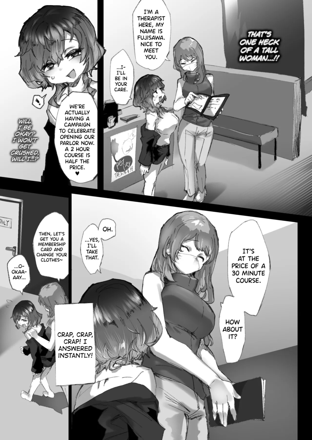 [Andou SAIGA] Kyousei Kousoku Kuri Ochi Esute [English] [biribiri]