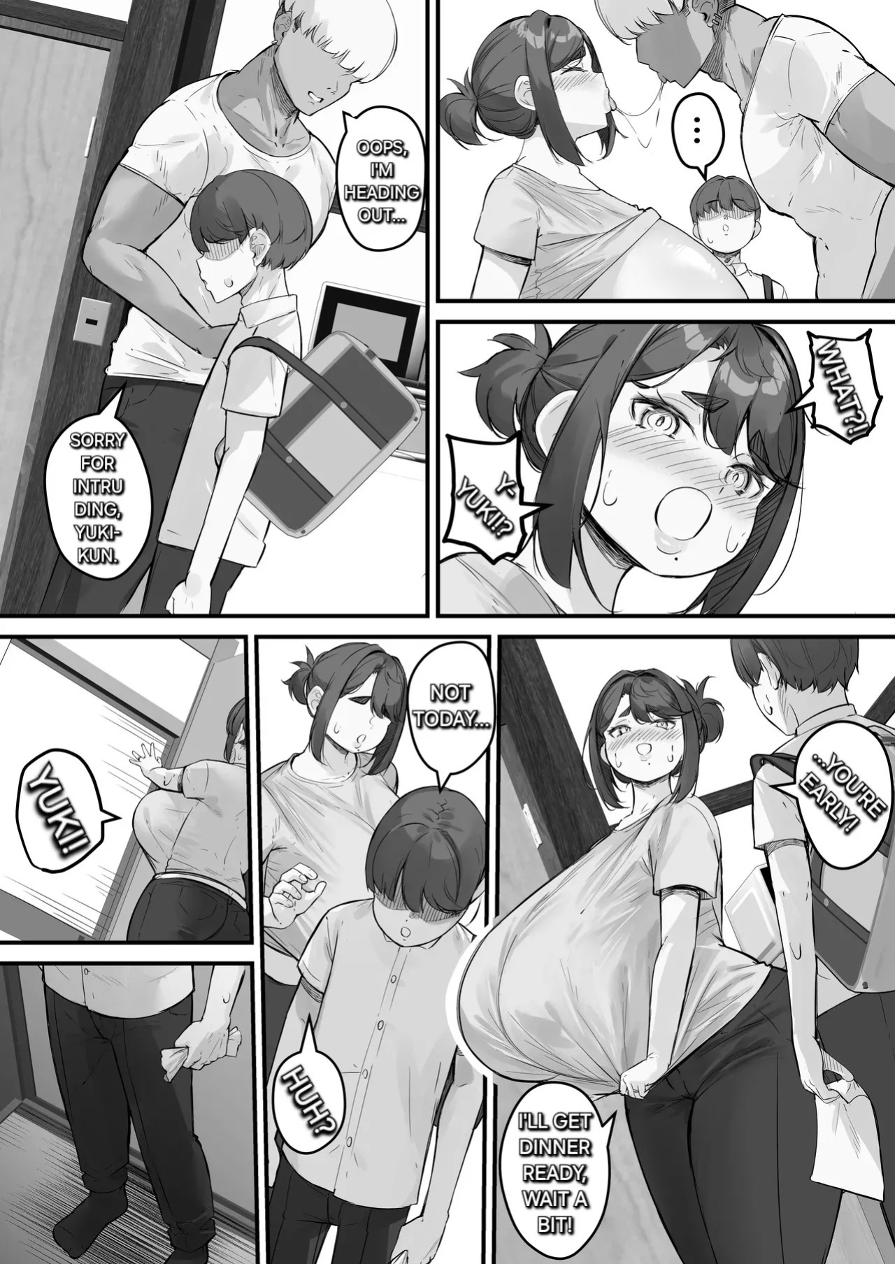 [Baku-π-dou (Kuchi VE)] Chara Otoko ni Netorareru Tare Deka Nagachichi Kaa-san 1 _ The Busty Mom with Long, Sagging Breasts Gets Seduced by a Playboy – Part 1 [English] [Alyssaquenn]