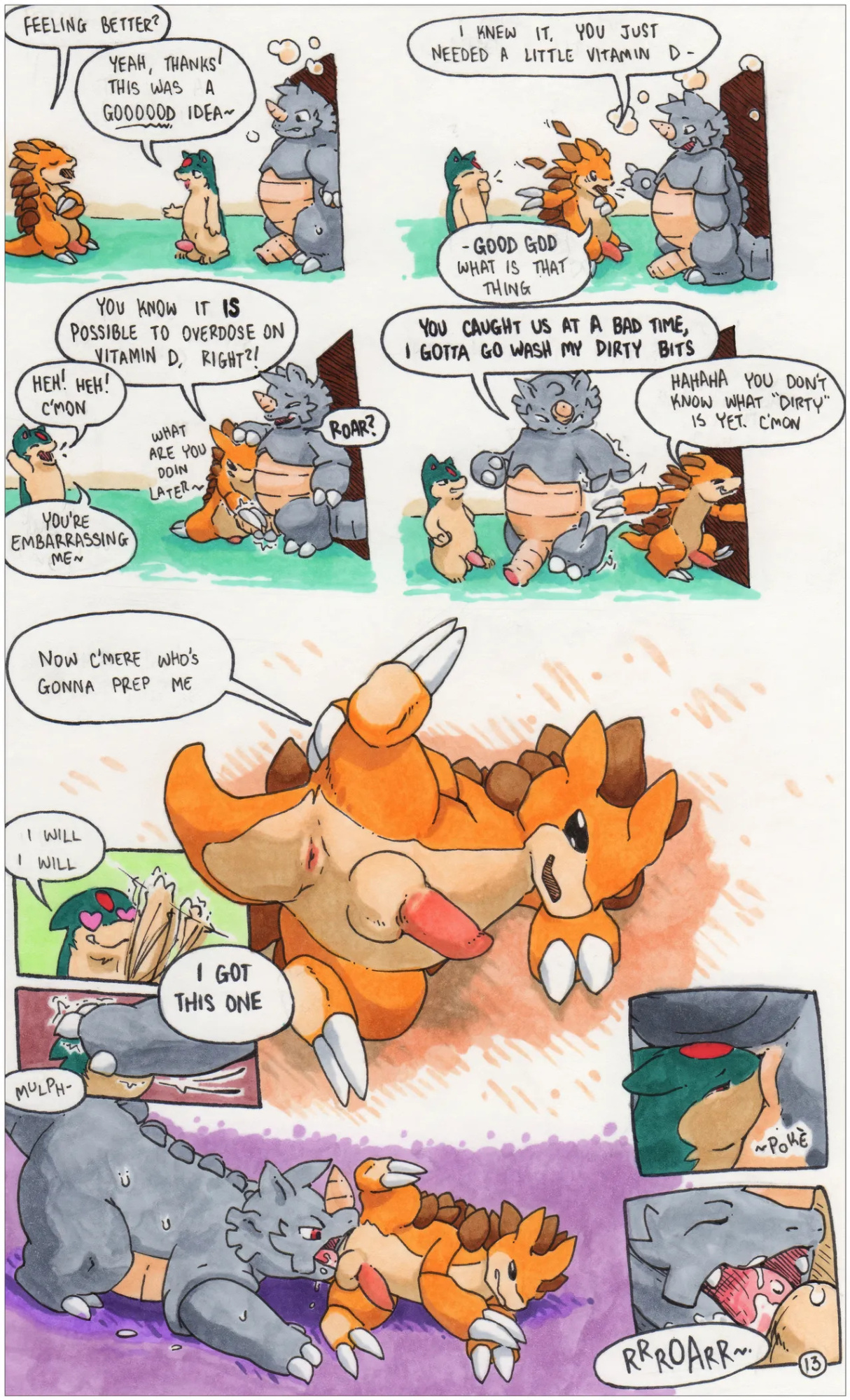 [argonvile] Rhydon/Quilava Comic [Hi-Res]