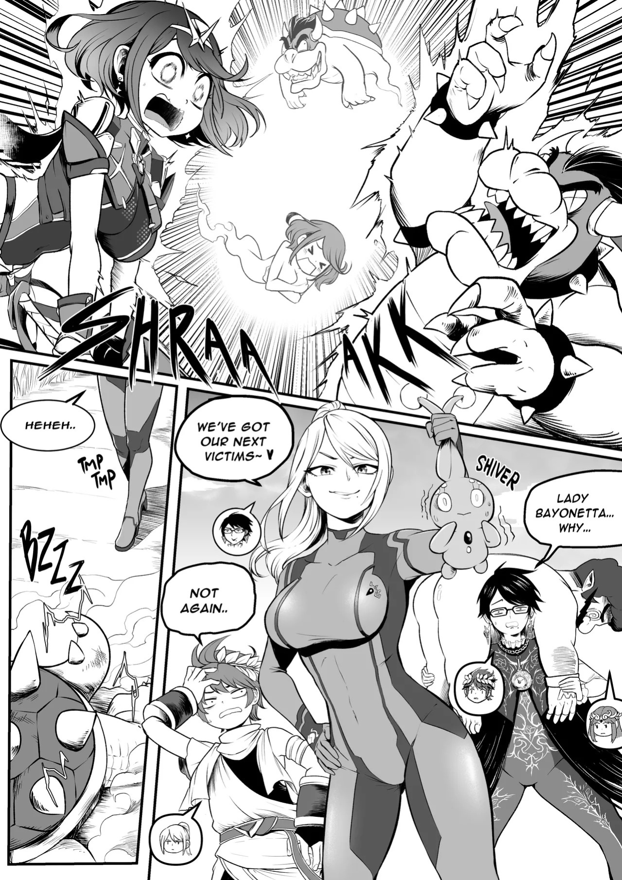 [MassivePinkZombie] sWitch Time! Part 1-4 (Super Smash Bros.) [English & Textless]