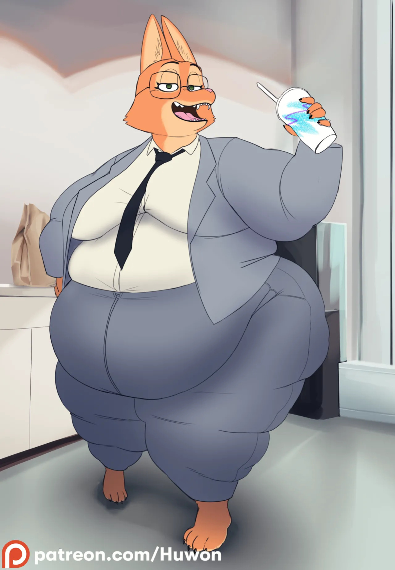 Huwons' Diane Foxington Weight Gain Sequence | Art Pack