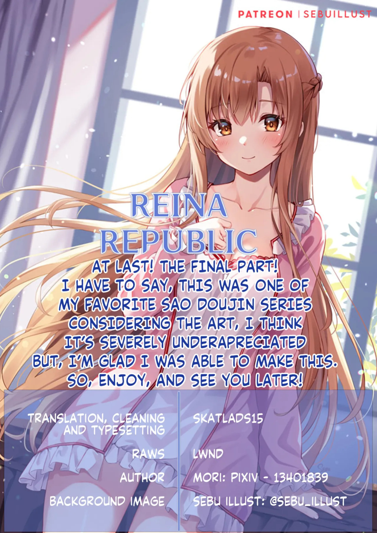 (C92) [Aerial (Mori)] OS Asuna-san Hon | OS Asuna-san Book (Sword Art Online) [English] [ReinaRepublic]