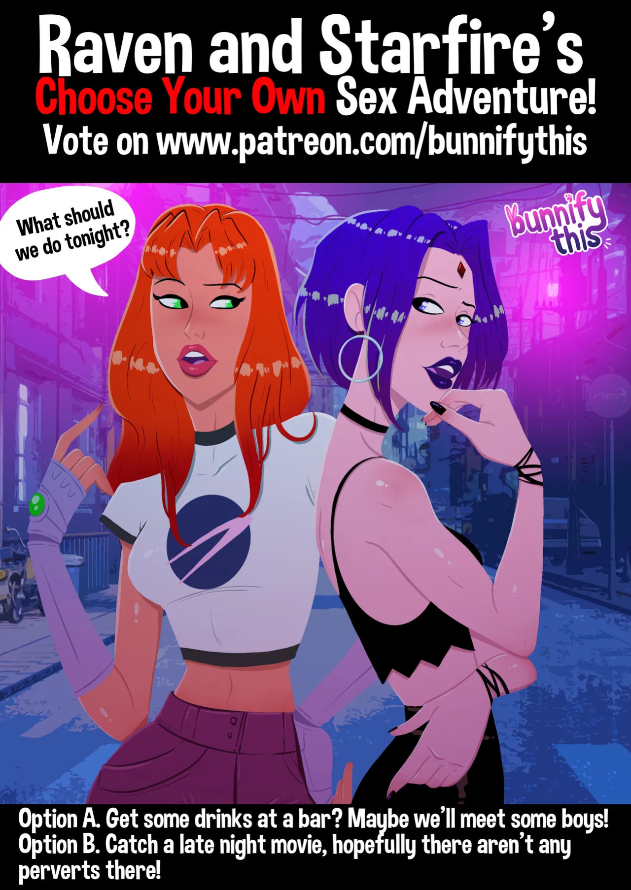 [Bunnify This] Raven and Starfire's Night Out CYOA Comic (Teen Titans)