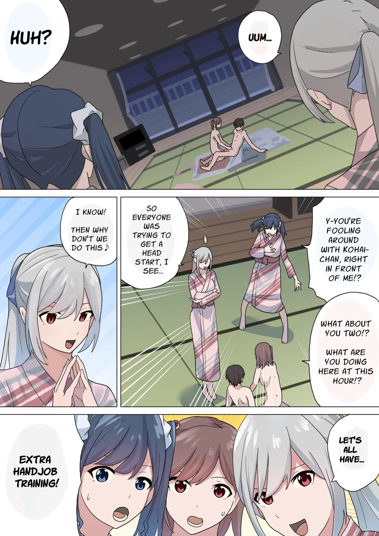 [Tou Kasokudou Jouge Undou] Dekokibu Kyouka Gasshuku | Handjob Club Training Camp [English] [Solid Rose]