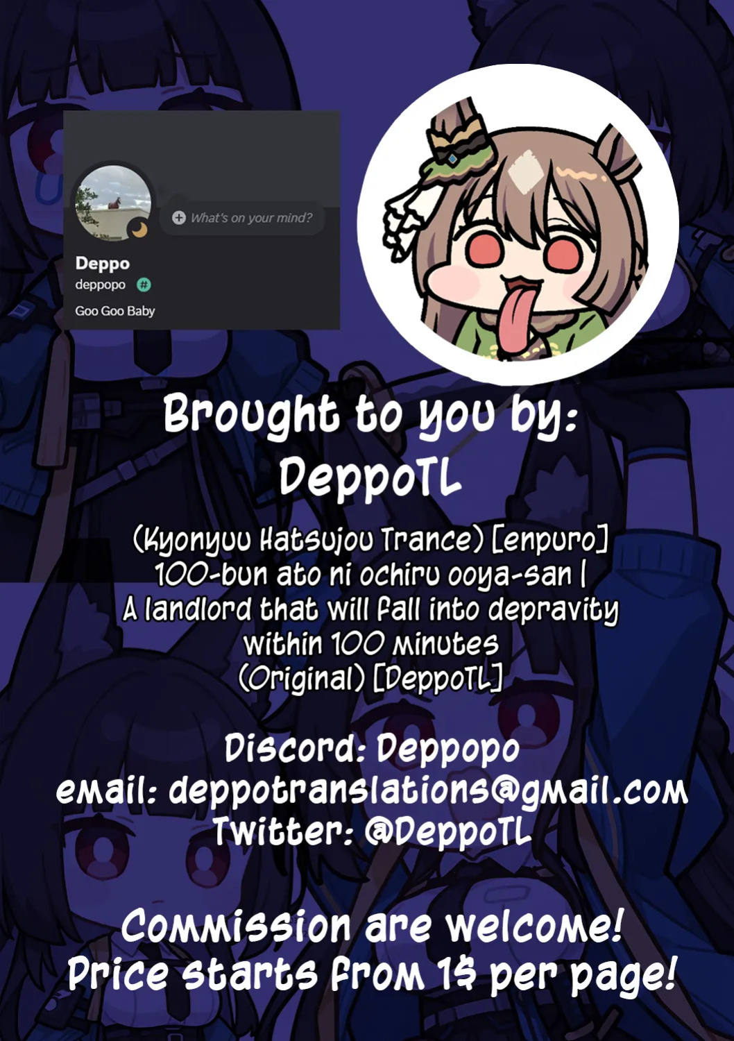 [Enpuro] 100-fun-go Ochiru Ooya-san | A Landlord That Will Fall Into Depravity Within 100 Minutes (Kyonyu Hatsujo Toransu) [English] [DeppoTL] [Digital]