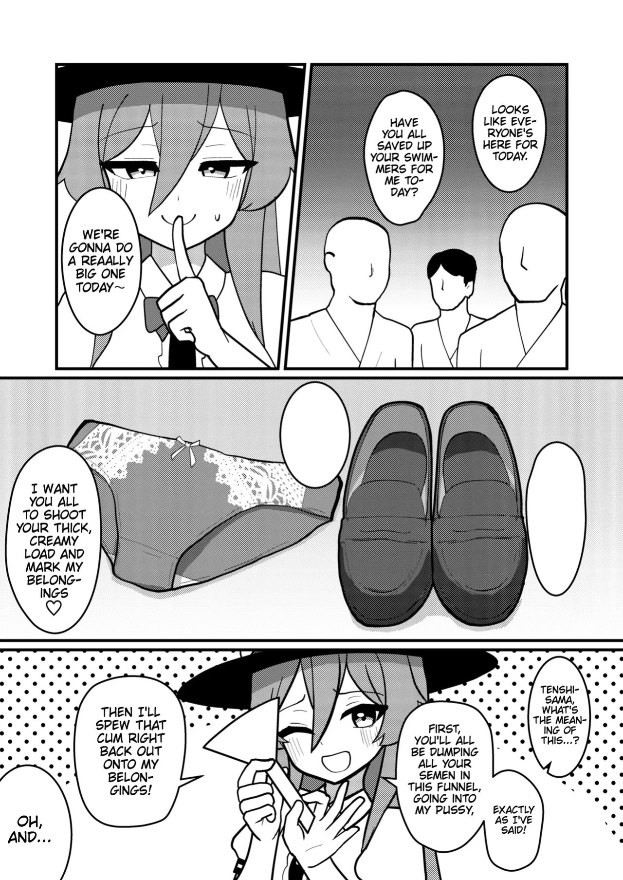 [Enumgata (Zack)] Tenshi-chan wa Semen Play ga Suki | Tenshi-chan Really Loves Semen Play (Touhou Project) [English] [Thighs] [Digital]