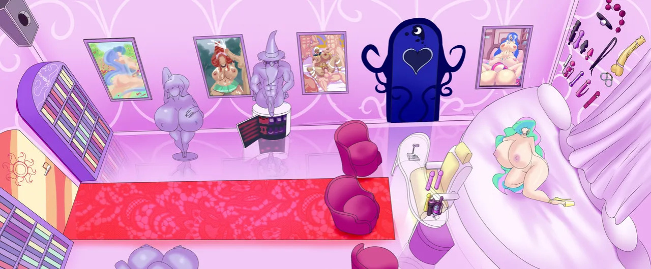 Annon MLP Celestia, Luna, Scitwi, Sunset, Trixie, Starlight