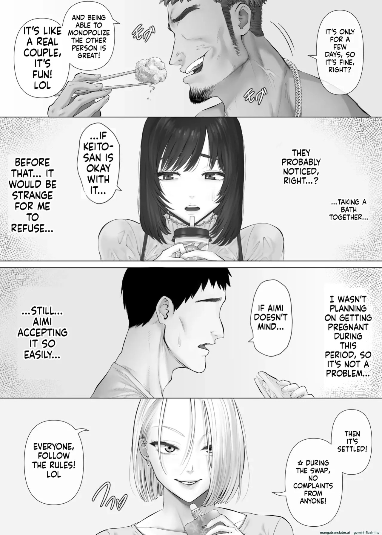 [Mitsumitsu Niku (Hikitogu)] LeveChi na Swapping 3 ~Honrosareru Fuufu Hen~