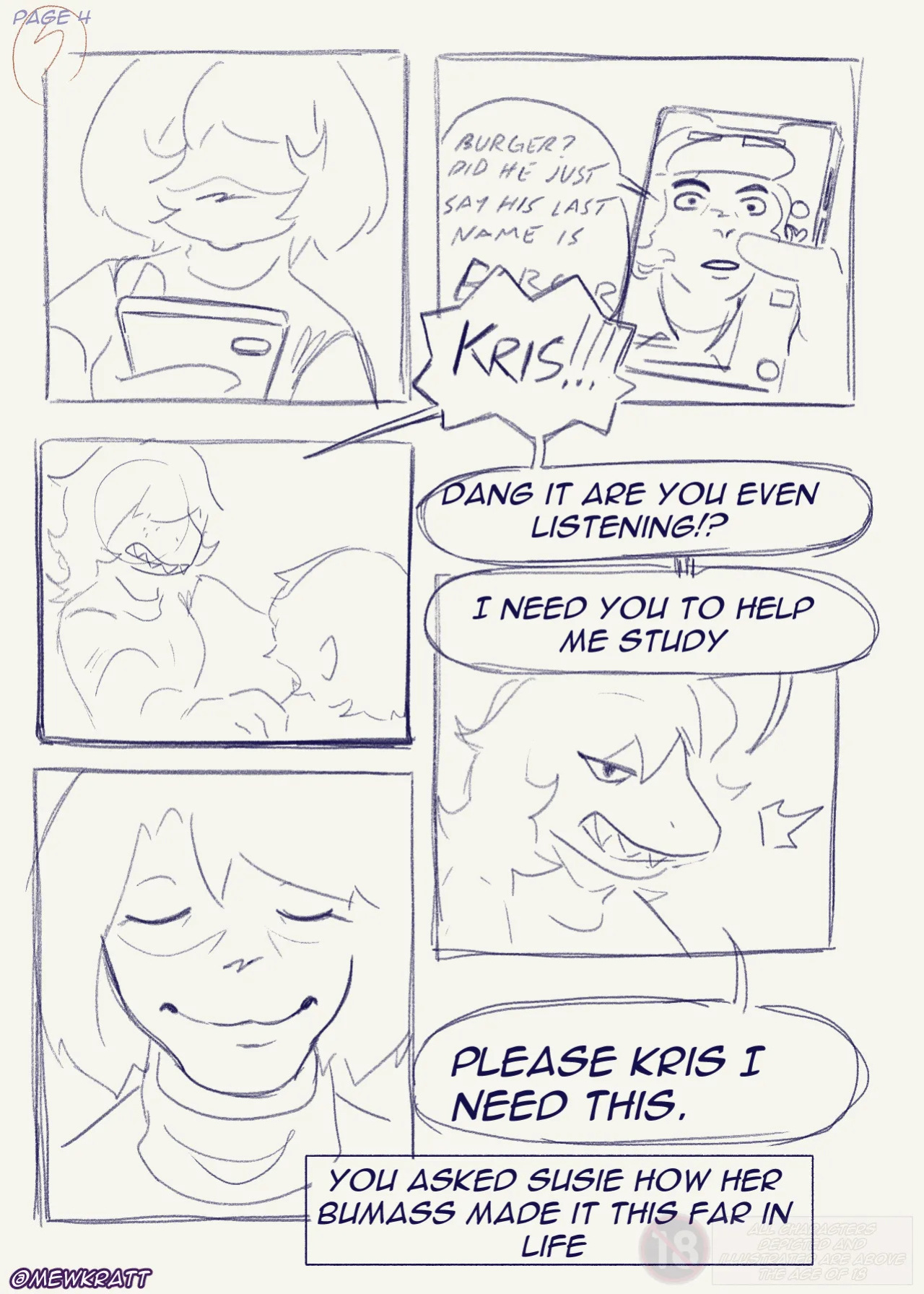 [MewKratt ]Totally Responsible Dorkmates (Deltarune) (WIP sketches) (Ongoing)