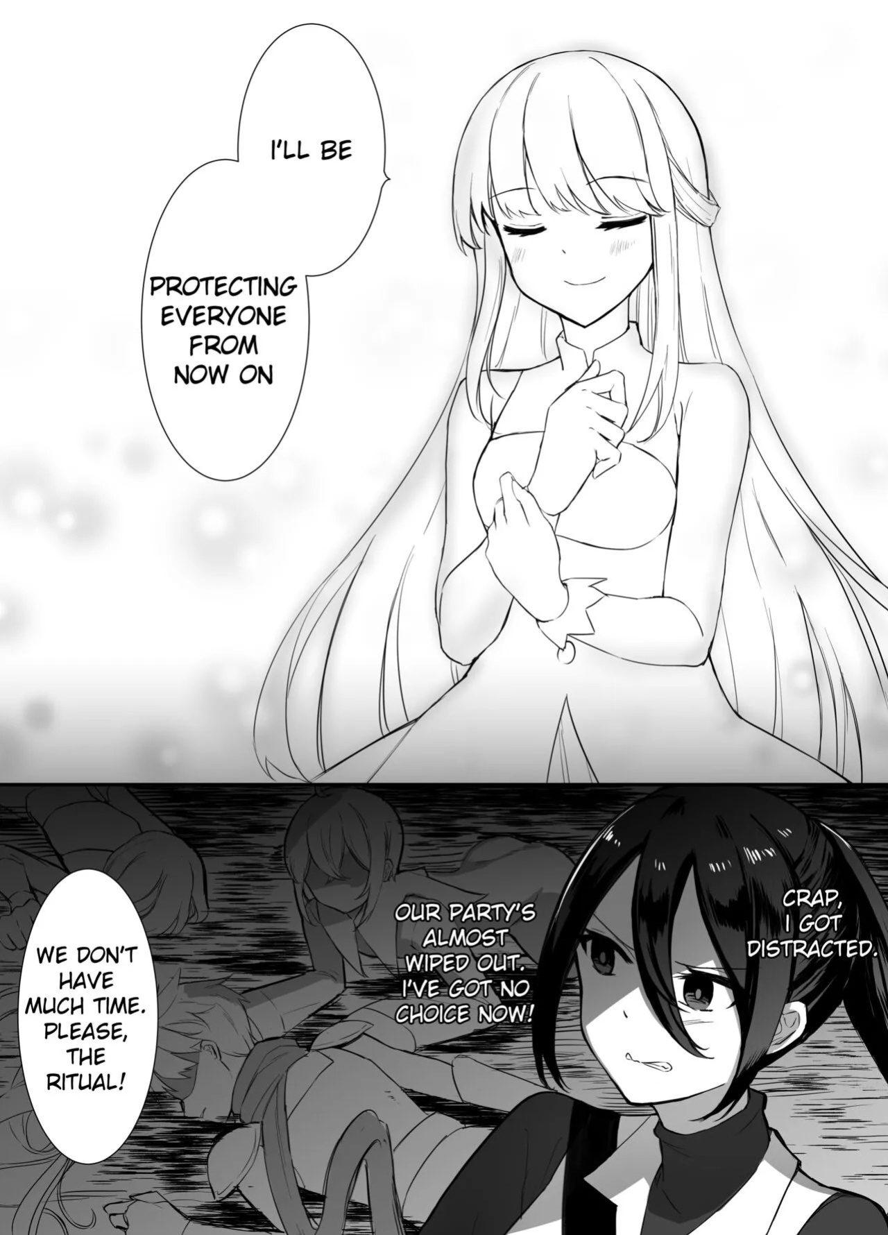 [Boukensha X no Sakaba (Boukensha C)] Maou Toubatsu Shippai Heroine Gisei Normal End de Utsu ni Natta Koutensei Futanari Kenshi to Otokonoko Shinkan no Hanashi | Crestfallen Futanari x Femboy Priest: Prepare to Cum Edition [English] [Decensored]
