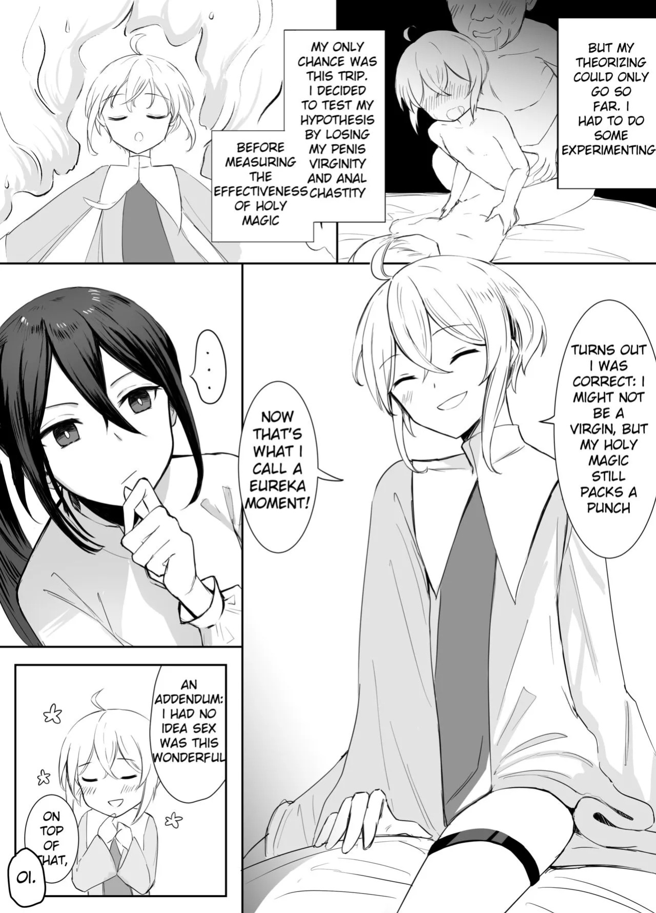 [Boukensha X no Sakaba (Boukensha C)] Maou Toubatsu Shippai Heroine Gisei Normal End de Utsu ni Natta Koutensei Futanari Kenshi to Otokonoko Shinkan no Hanashi | Crestfallen Futanari x Femboy Priest: Prepare to Cum Edition [English] [Decensored]