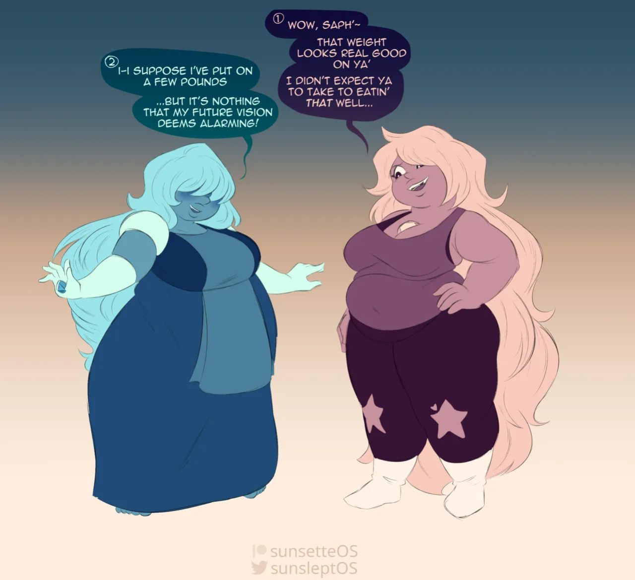 Amethyst and Saphire (SunsleptOs)