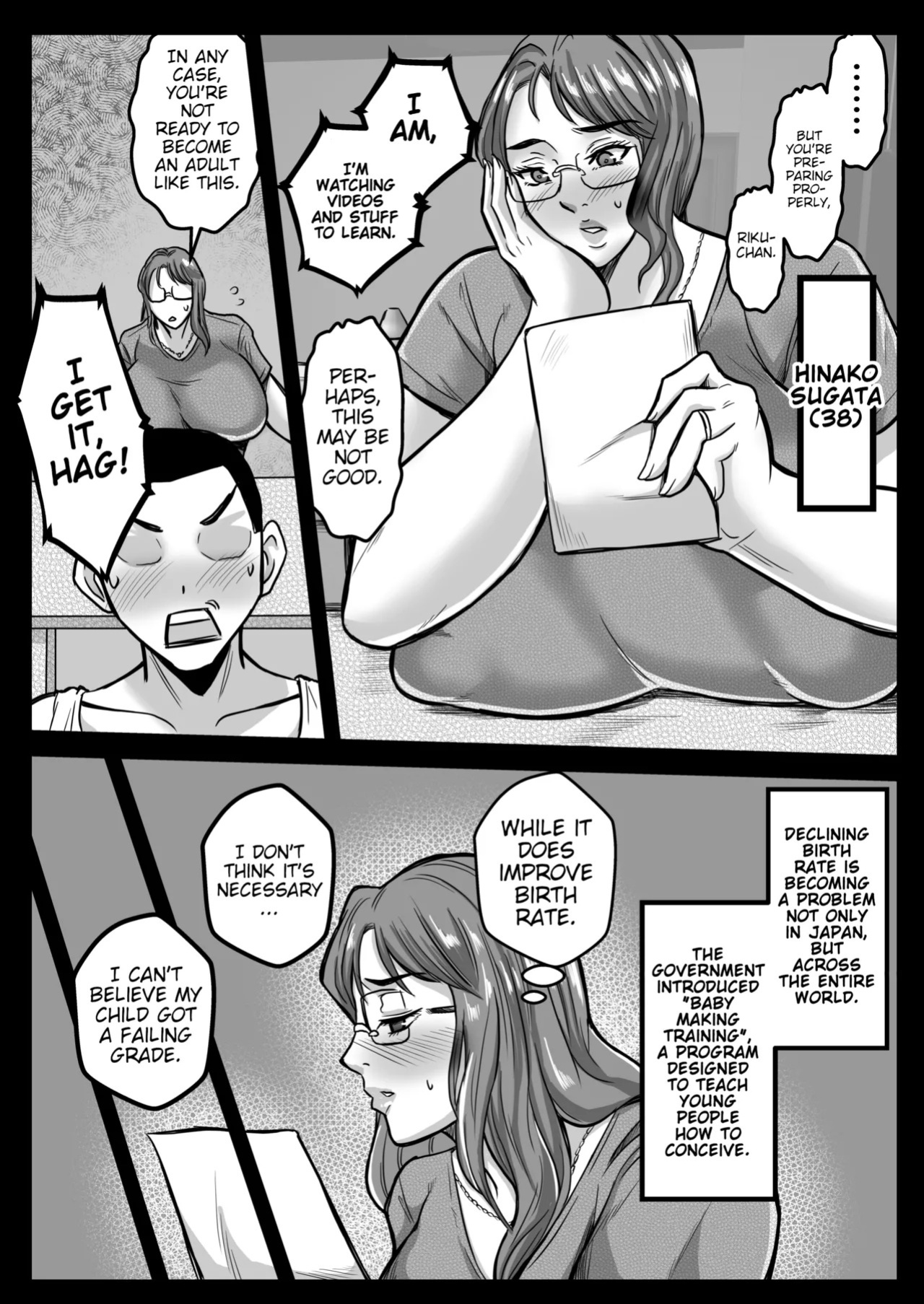 [Karakuri Korokke] Kozukuri Jisshuu wa Jitsubo to Suru Kimari desu | Baby Making is going to be practiced with your own Mother [English] [Poranya]