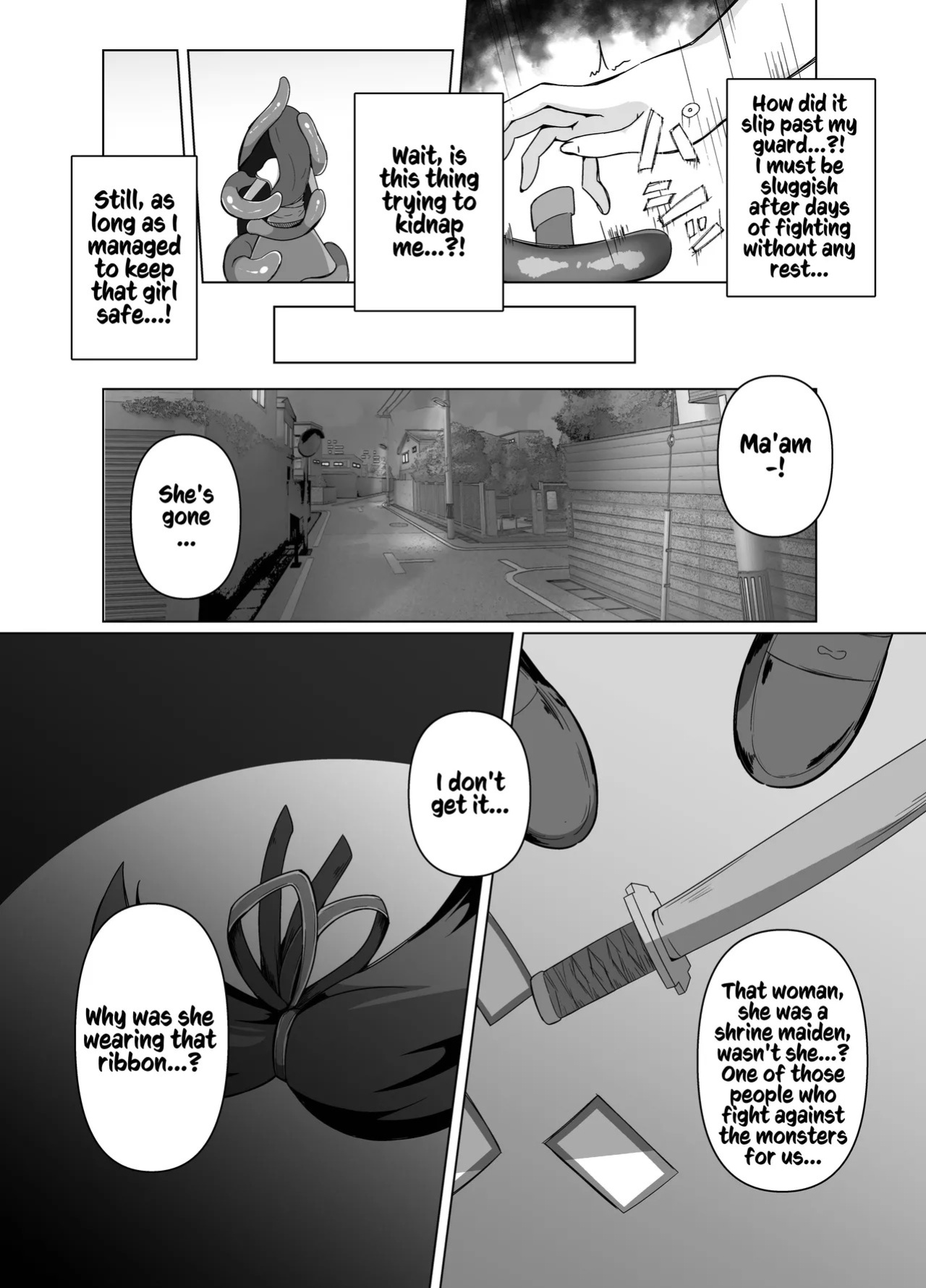 [Round Trip (Yorigo Nomi)] Kamikakushi -Shokushu no Kaii ni Haiboku Suru Futanari no Miko- [English] [Kusanuu]