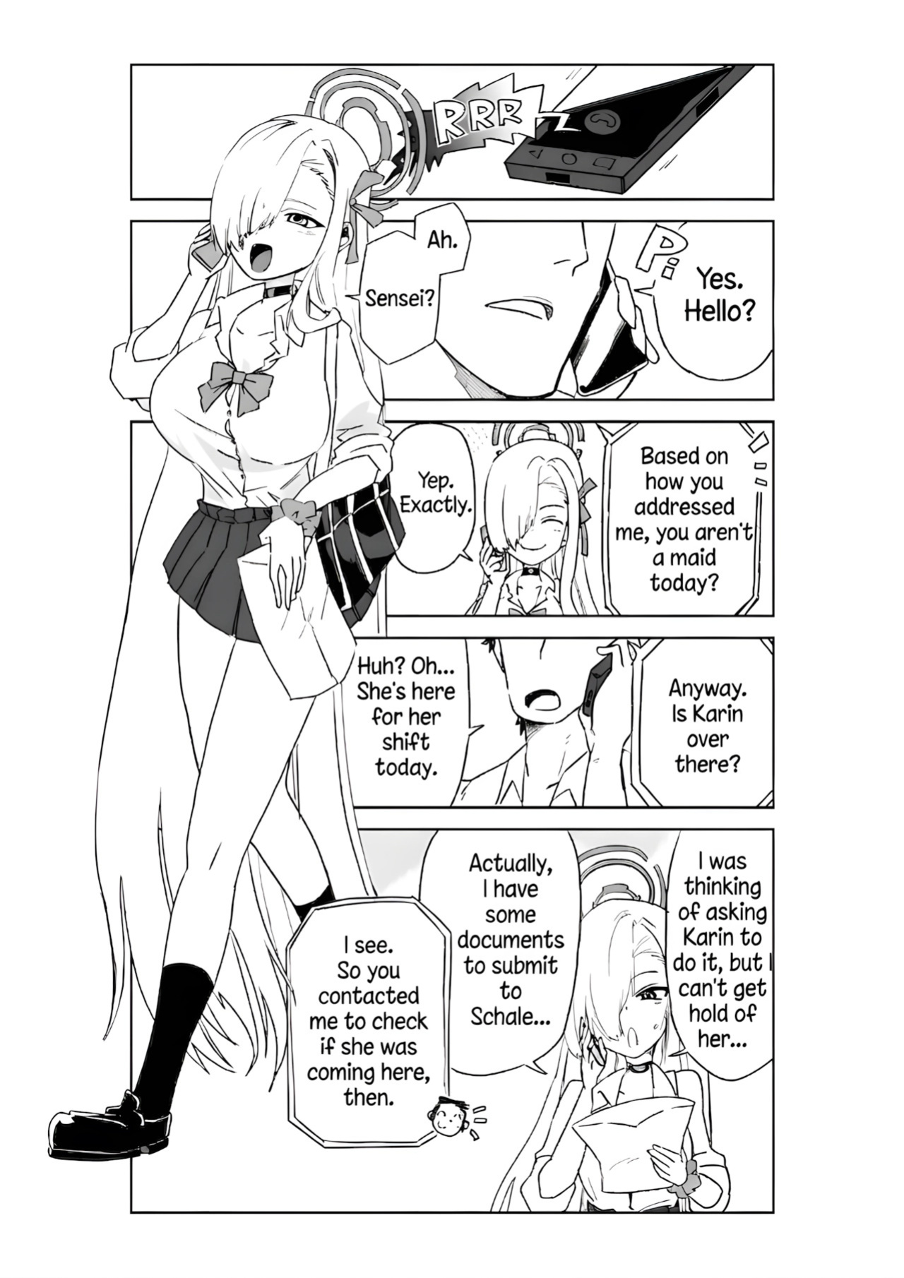 [Kyou Utamaro] Karin Assisting Sensei and Asuna Delivering a Forgotten Item (Blue Archive)
