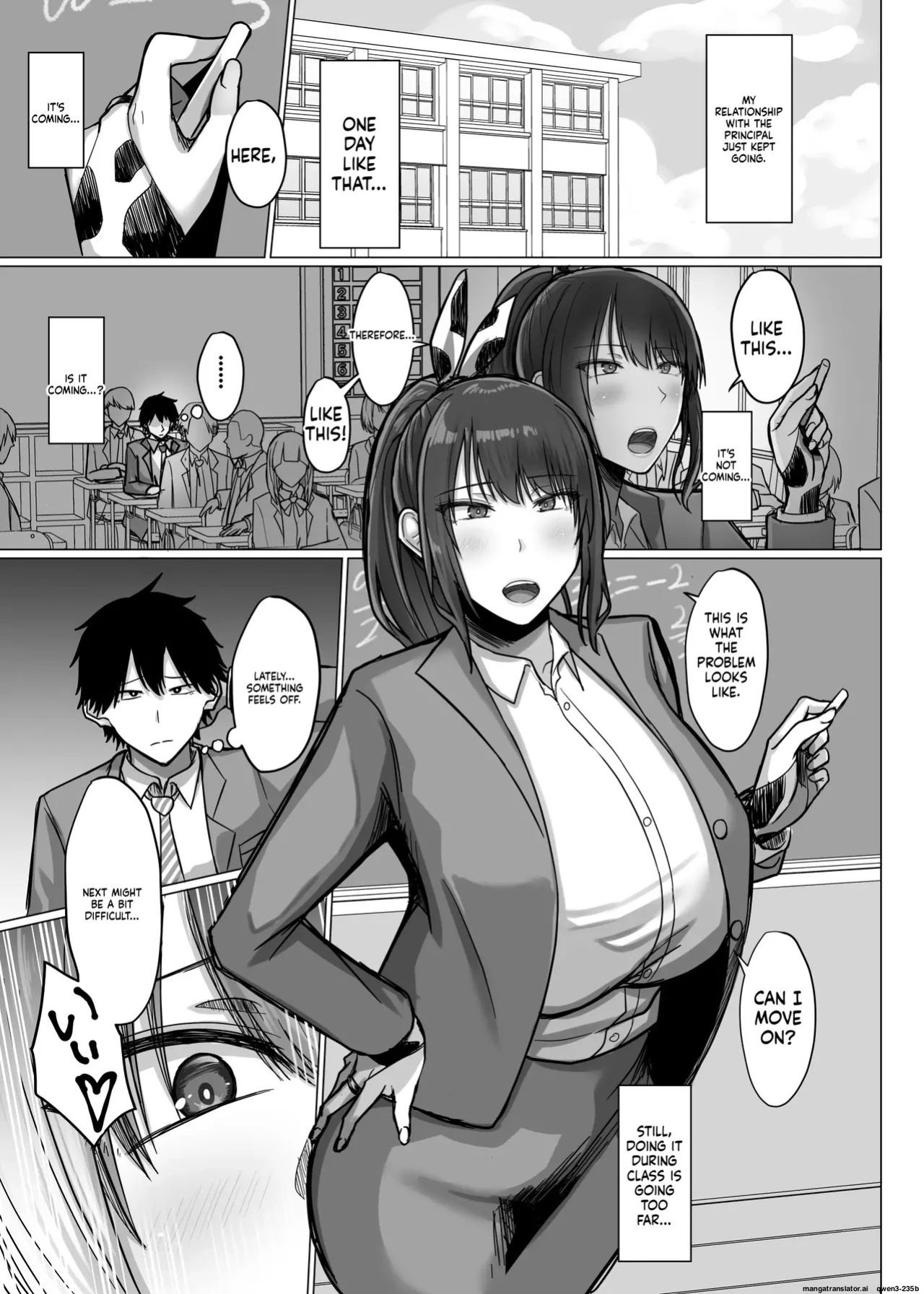 The story of how a busty, older teacher girlfriend gets seduced and cheated on by the principal with a huge penis.