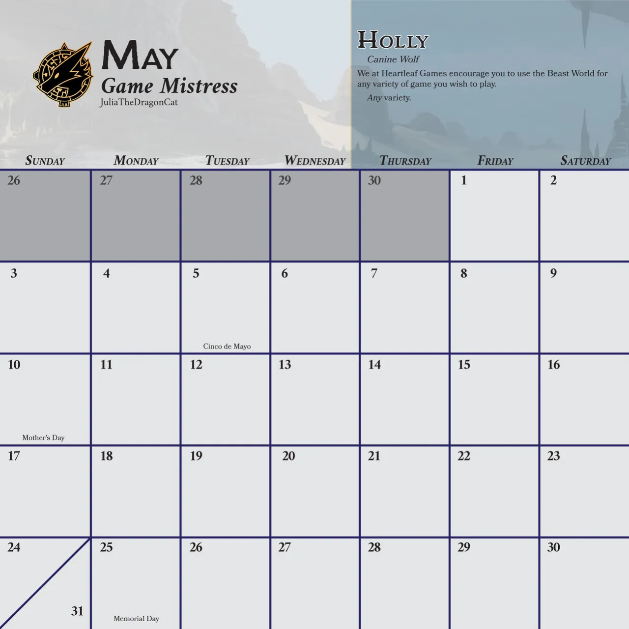 [Heartleaf games] (Various Artists) Ladies of the Beast World 2026 Feminine Calendar and Pinups (Read Disclaimer)