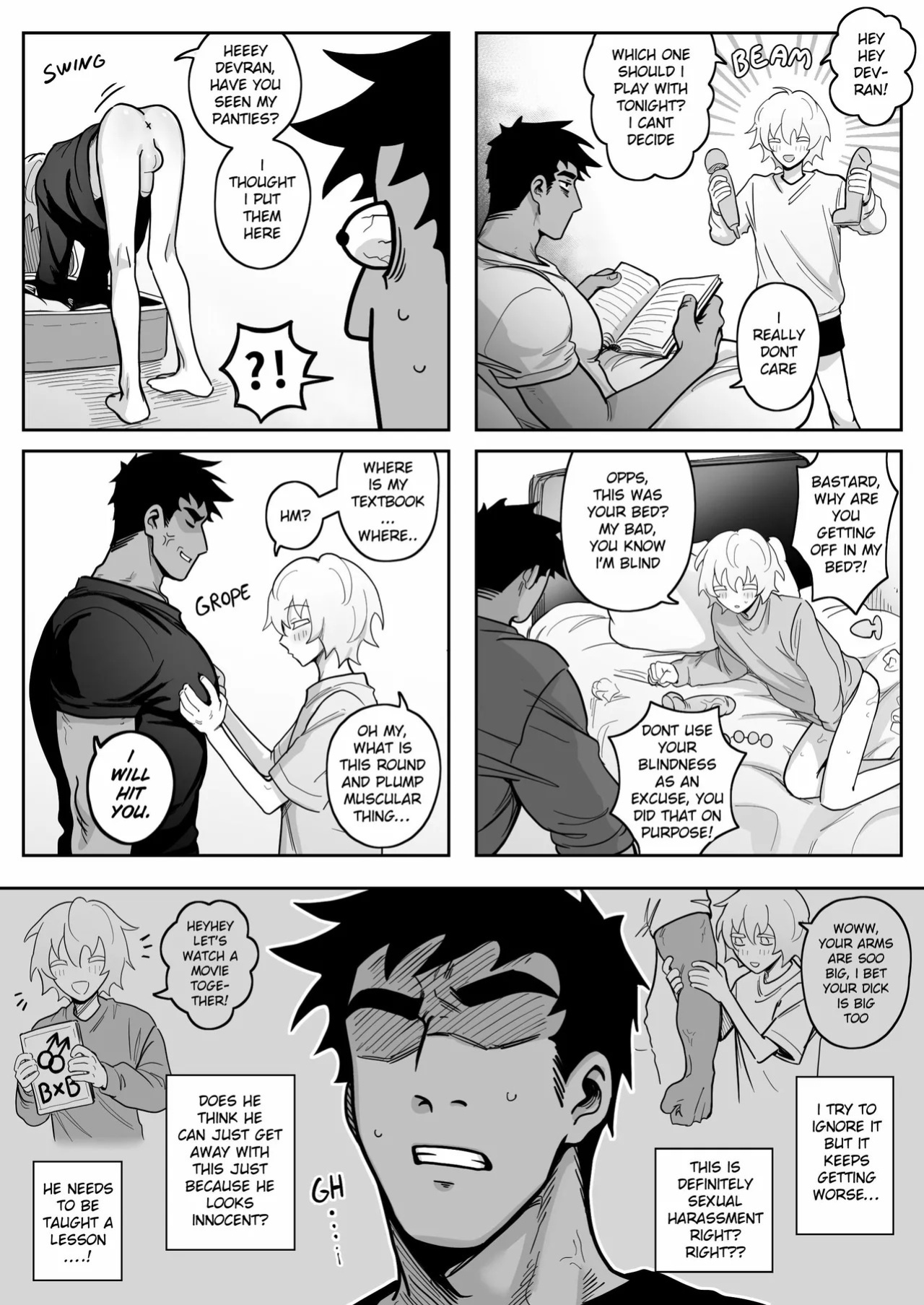 [Schweinchen31] Dosukebena Roommate o Wakara Seru Hanashi | Teaching My Perverted Roommate a Lesson [English] [Decensored]