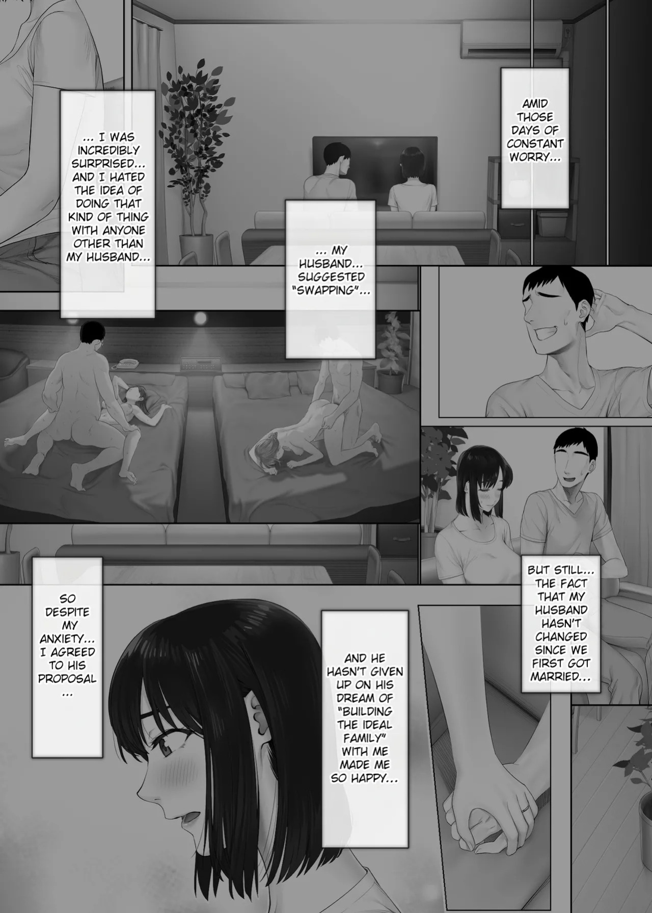 [Mitsumitsu Niku (Hikitogu)] LeveChi na Swapping 2 ~Hatsu Zecchou de Iki Kuruu Tsuma Hen~ | Swapping on a Whole New Level 2 ~Wife Goes Wild With Her First Orgasm~ [English] [Fated Circle]