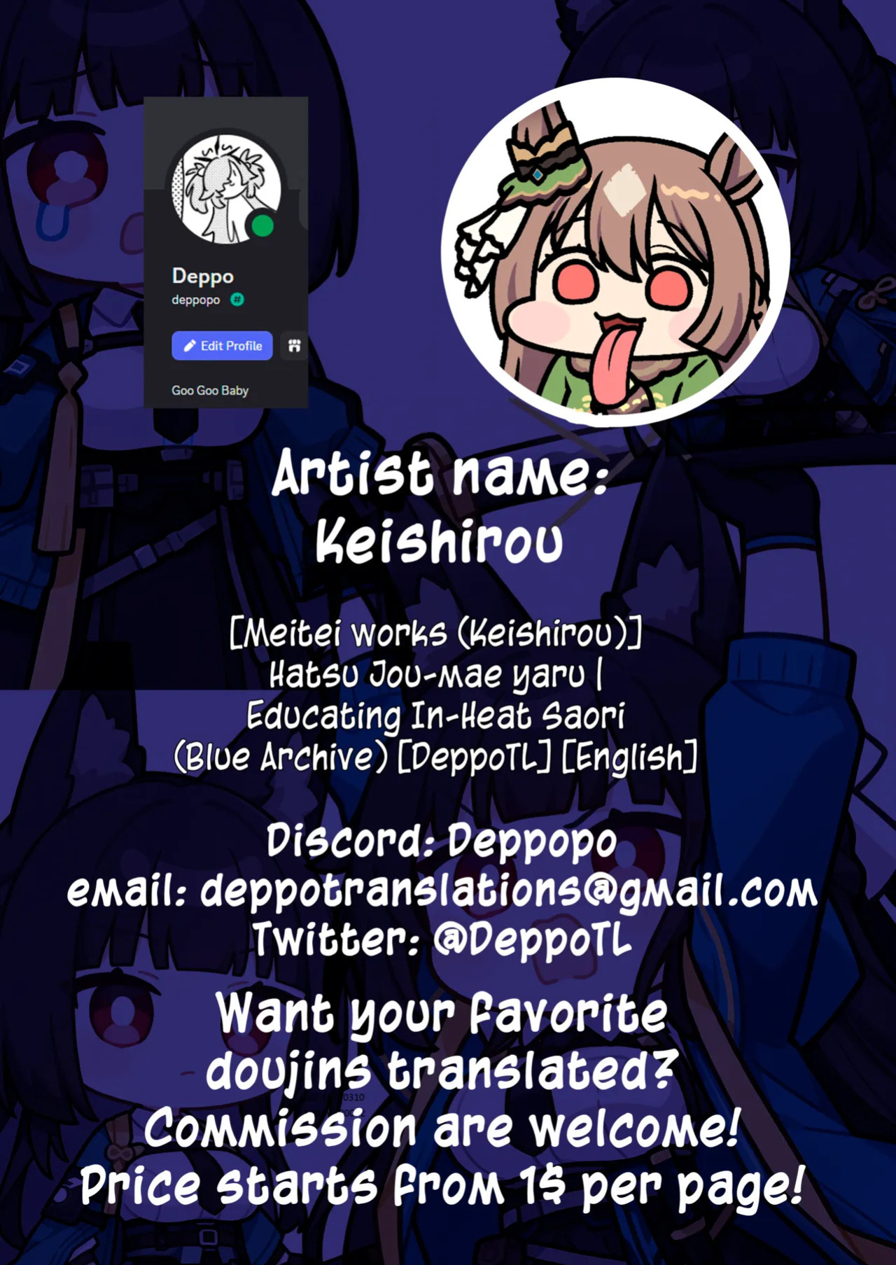 [Meitei Works (Keishirou)] Hatsujou Mae ni Yaru Kyouiku | Educating In-Heat Saori (Blue Archive) [English] [DeppoTL] [Digital]