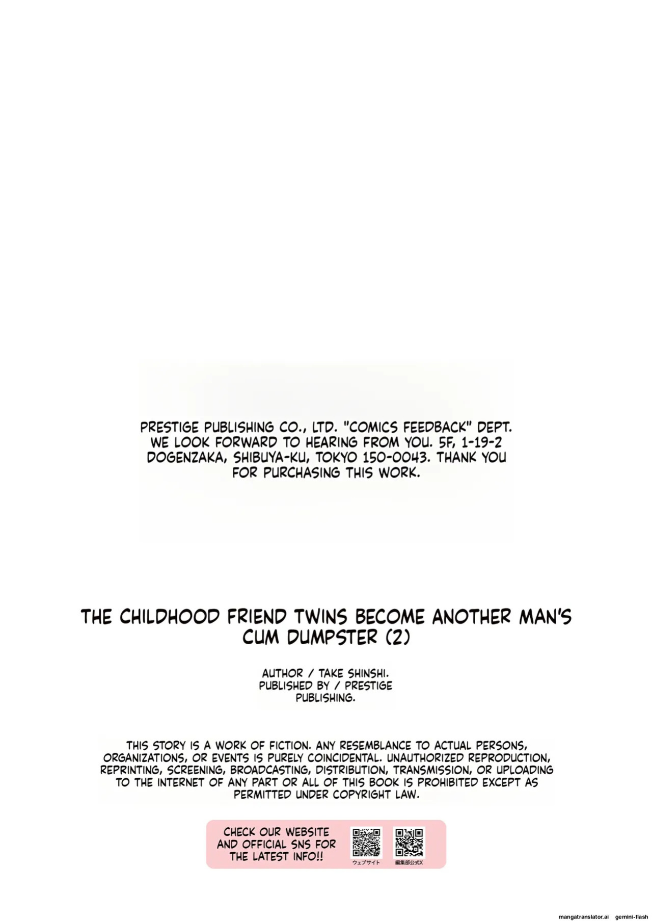 [Take Shinshi] My Childhood Friend Twins Become Another Man’s Onahole 1-3 [English]