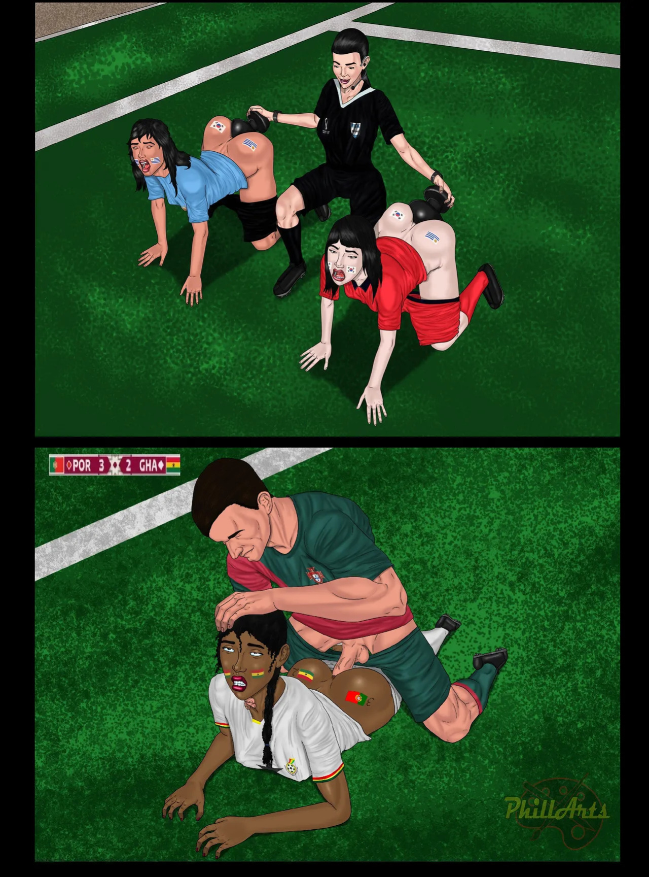 [Loreleia Longblossom] [Aivelin] [Psicoero] [Phillarts] [SleinadFlar] [basTTard Infeliz] FIFA World Cup Qatar 2022 - Soccer Hentai [Ongoing]
