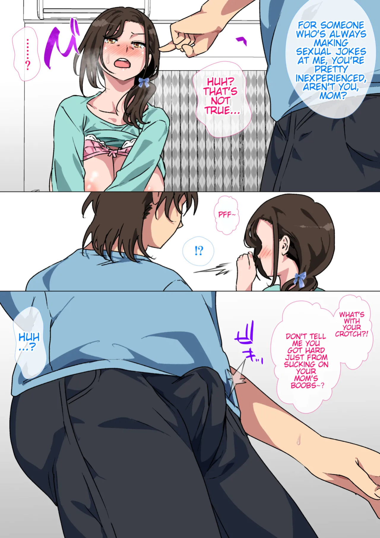 [Circle Spice] Haha ga Ecchi na Chouhatsu Shite Kita node Gaman Dekizu ni Hangeki Shimashita. | My mom started teasing me in a sexy way, so I couldn't help but fight back. [English] [WaterKujo]