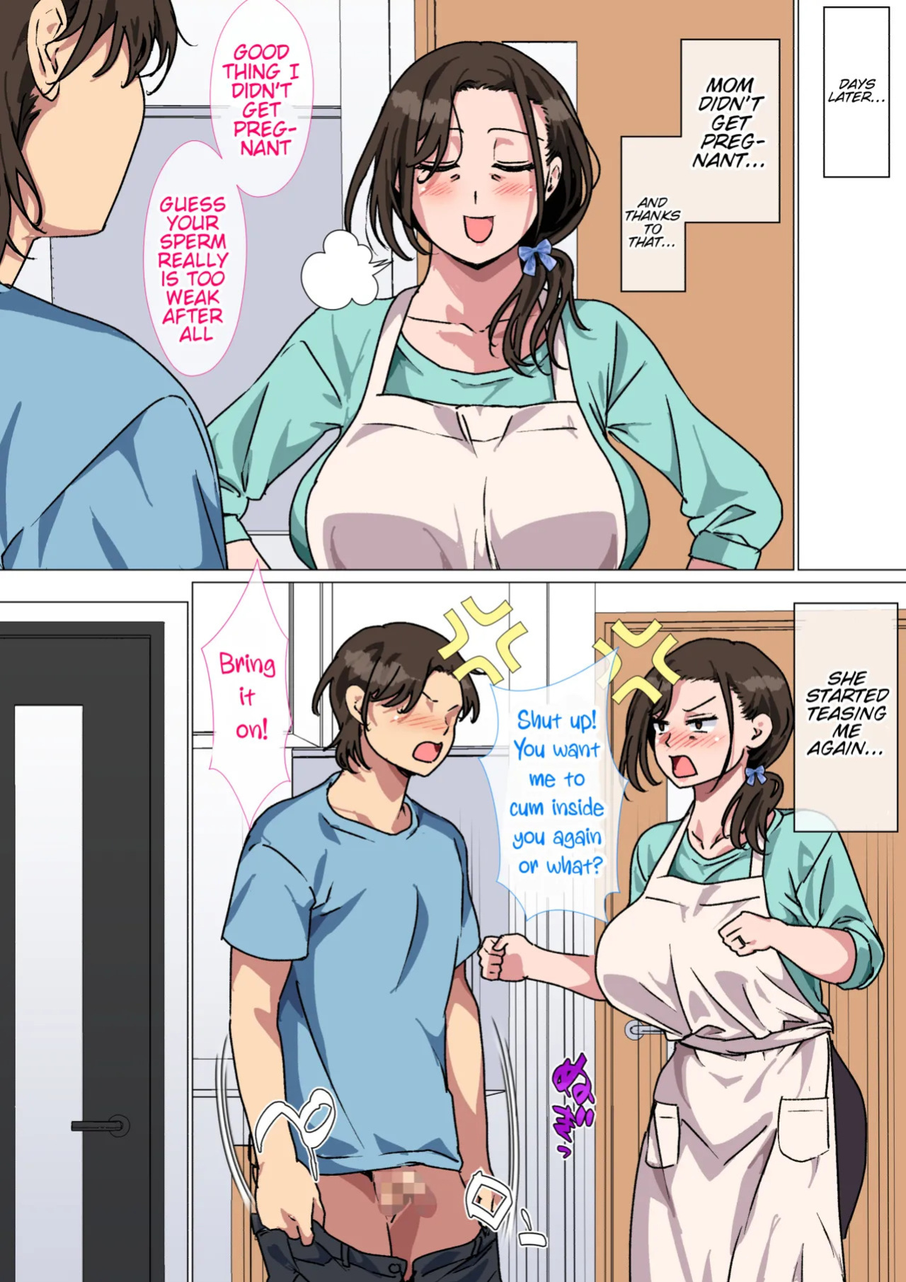 [Circle Spice] Haha ga Ecchi na Chouhatsu Shite Kita node Gaman Dekizu ni Hangeki Shimashita. | My mom started teasing me in a sexy way, so I couldn't help but fight back. [English] [WaterKujo]