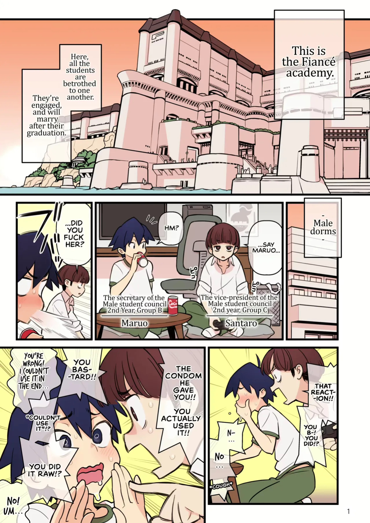 [Kakuzatou] Iinazuke Gakuen FILE: 01 "Hajimete Soine" Hen | Fiance(e) Academy FILE: 01 "First Time Sleeping Over" + Iinazuke Gakuen FILE: 02 "Futatabi Yuwaku" Hen | The Fiancé Academy FILE: 02 "Second Seduction" [English]