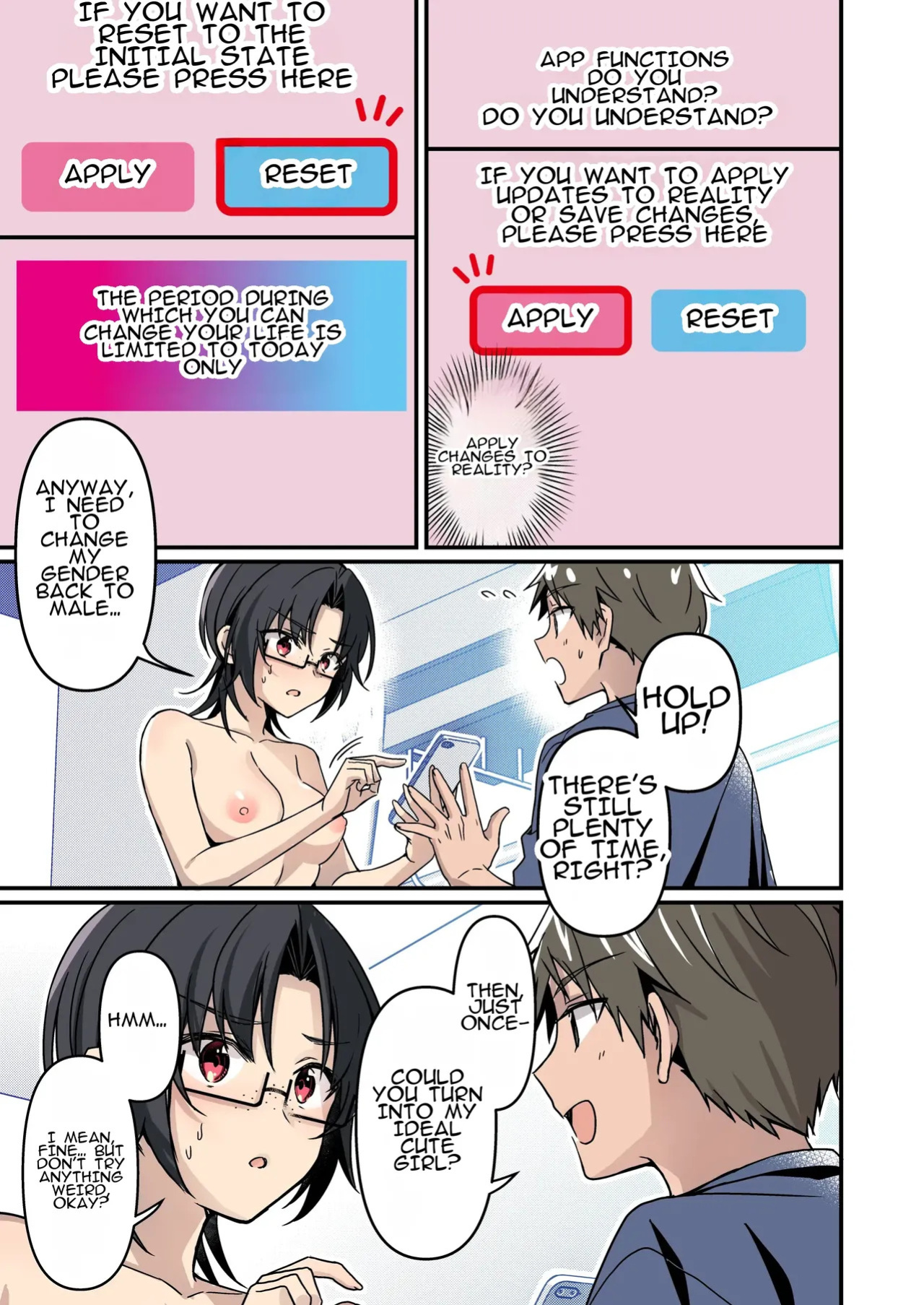 [TSF no F (NOMU)] Jinsei Kaihen Appli de Barairo no Hibi? ~Jibun o Ukkari Dosukebe Bishoujo ni~ | Rosy Days with a Life-Altering App? ~Accidentally Turning Myself (♂) into a Super Lewd Beauty (♀)~