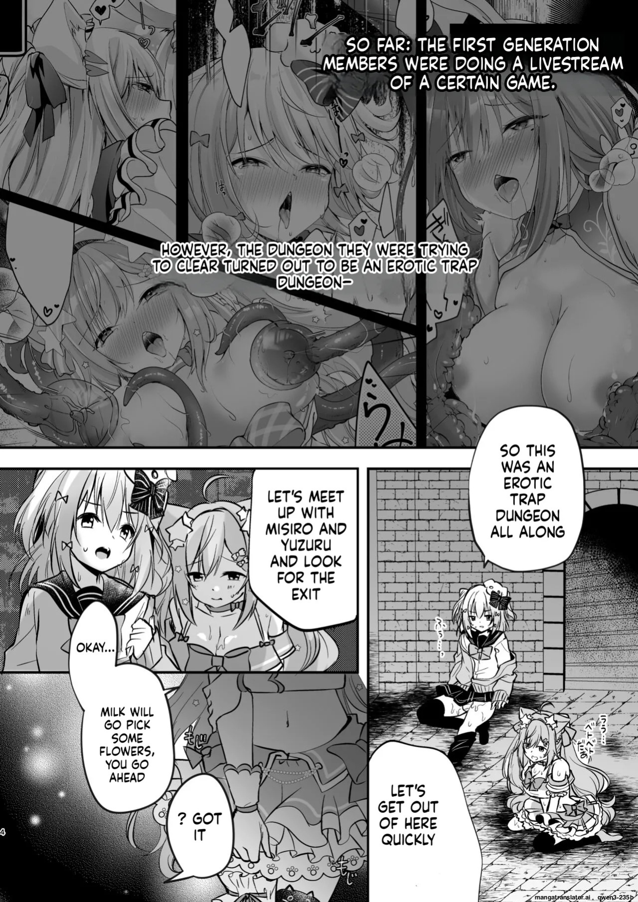 [Mousou Aria (Rurimaru)] NPro Ero Trap Dungeon (Shirayuki Mishiro, Enomiya Milk, Himesaki Yuzuru) [Digital] (SCANMTL)