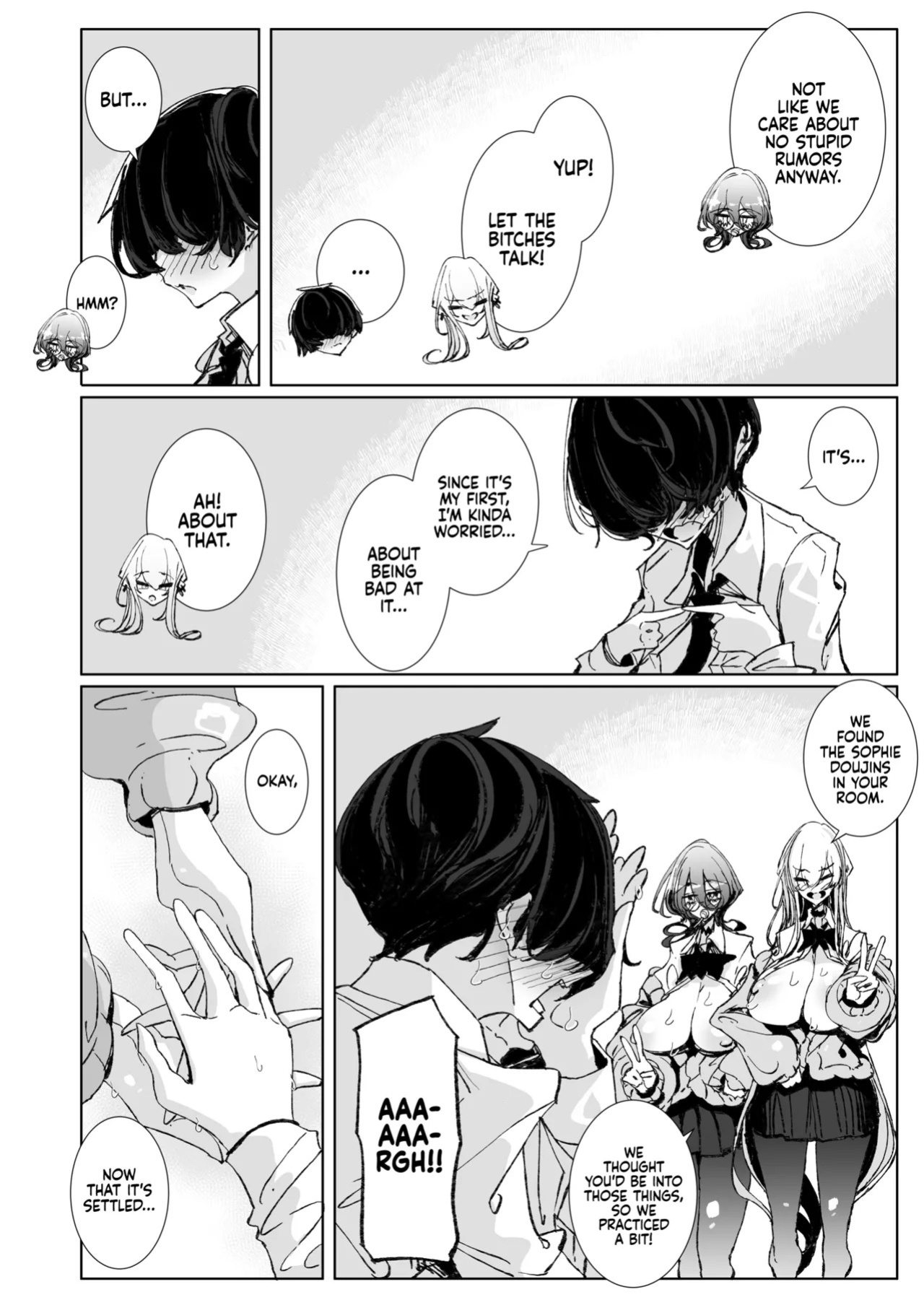[Metro Notes (Tsumetoro)] Ja, Kyou kara Otaku-kun wa Watashi-tachi no Karepitte Koto de! | Sorry, Nerd, but You're Our BF Now! [English] {2d-market.com} [Decensored] [Digital]