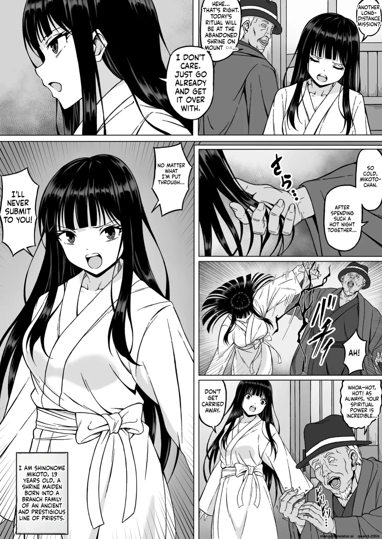 [Sawacream] Reibaishi Mikoto 2 Kairaku ni Zanpai su... Hentai Jijii to no Seikou no Gishiki de Ikikuruwasareru Shoujo no Karada (SCANMTL)