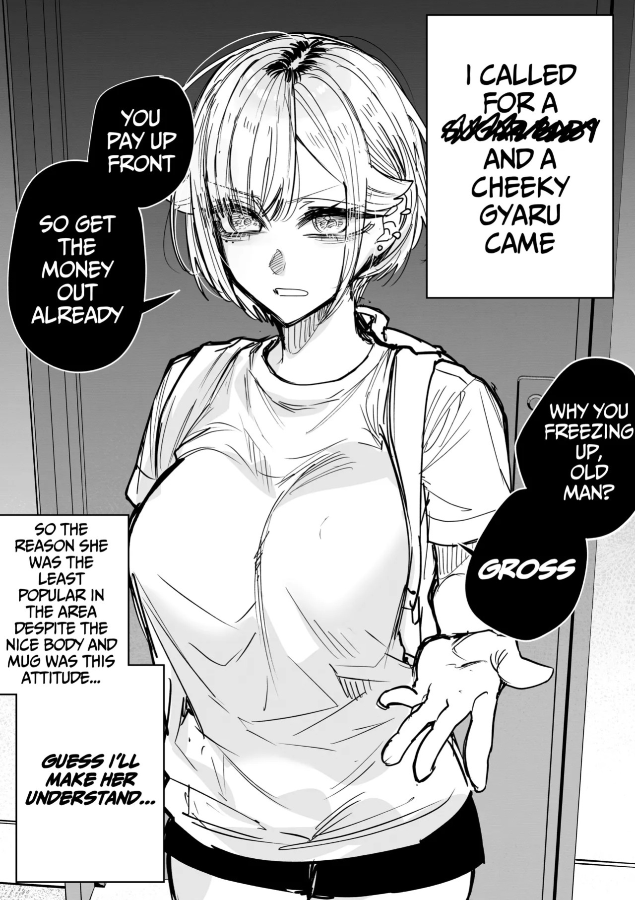 [Egaki Numa] Making a Cheeky Gyaru Understand with Raw Sugar Daddy Sex + Full-Color Edition (Namaiki na Gyaru Ane o Wakaraseru Hanashi) [English] [Sloppy Rizz Scans]