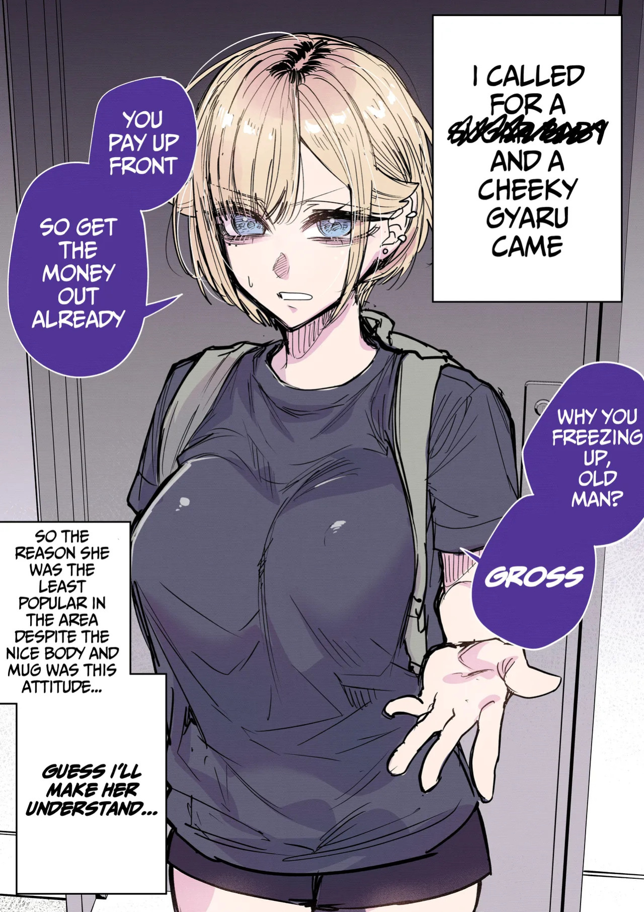 [Egaki Numa] Making a Cheeky Gyaru Understand with Raw Sugar Daddy Sex + Full-Color Edition (Namaiki na Gyaru Ane o Wakaraseru Hanashi) [English] [Sloppy Rizz Scans]