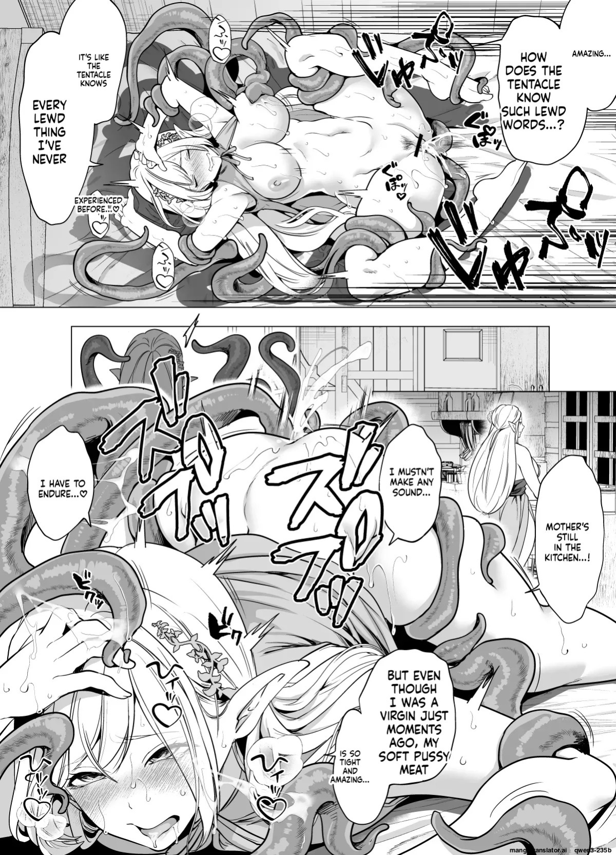 [Miyahara Ayumu] Shokushu to Kankaku Kyouyuu shite Hara nda Elf Oyako no Junan (SCANMTL)
